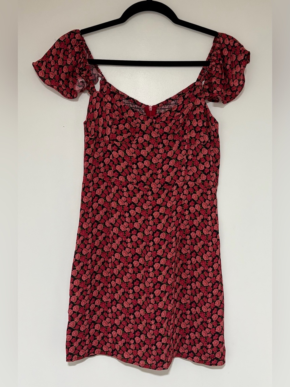 Summer Away Red Floral Gill Mini Dress Size Xs New — image 2 of 8
